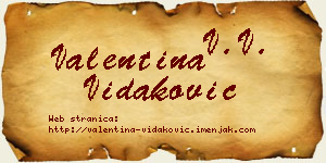 Valentina Vidaković vizit kartica